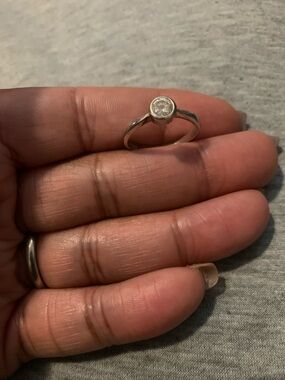 925 Silver Clear Stone Solitaire Ring - Women Jewelry